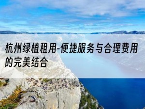 杭州绿植租用-便捷服务与合理费用的完美结合