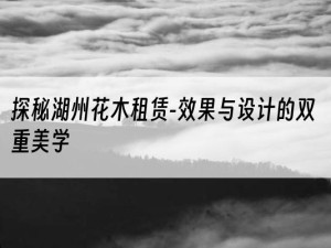 探秘湖州花木租赁-效果与设计的双重美学