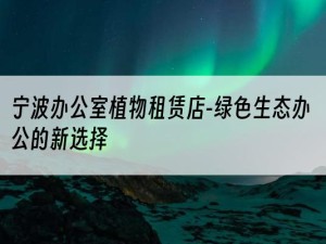 宁波办公室植物租赁店-绿色生态办公的新选择