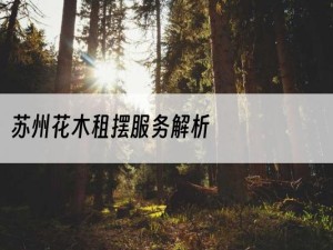 苏州花木租摆服务解析