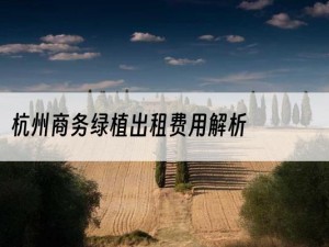 杭州商务绿植出租费用解析