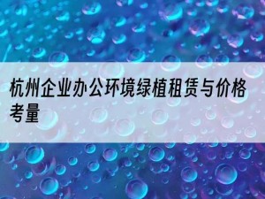 杭州企业办公环境绿植租赁与价格考量
