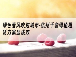 绿色春风吹进城市-杭州千套绿植租赁方案显成效