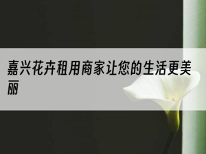 嘉兴花卉租用商家让您的生活更美丽