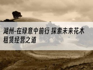 湖州-在绿意中前行 探索未来花木租赁经营之道