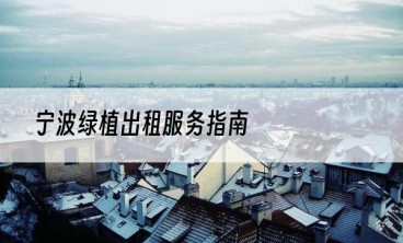 宁波绿植出租服务指南