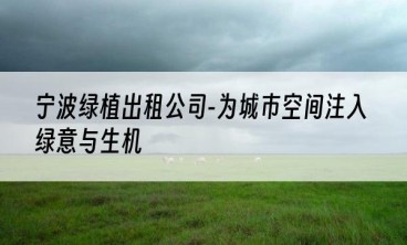 宁波绿植出租公司-为城市空间注入绿意与生机
