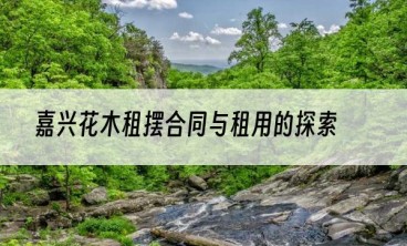 嘉兴花木租摆合同与租用的探索