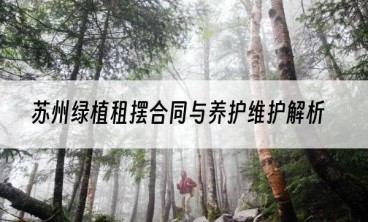 苏州绿植租摆合同与养护维护解析