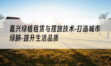 嘉兴绿植租赁与摆放技术-打造城市绿肺-提升生活品质