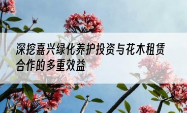 深挖嘉兴绿化养护投资与花木租赁合作的多重效益