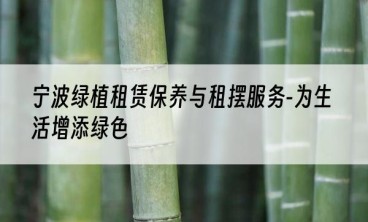宁波绿植租赁保养与租摆服务-为生活增添绿色