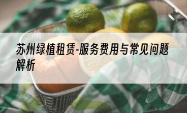 苏州绿植租赁-服务费用与常见问题解析