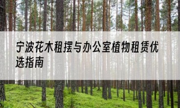宁波花木租摆与办公室植物租赁优选指南