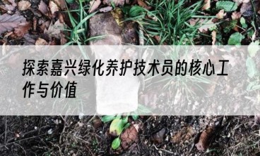 探索嘉兴绿化养护技术员的核心工作与价值