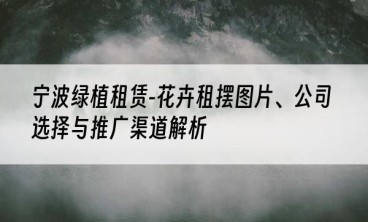 宁波绿植租赁-花卉租摆图片、公司选择与推广渠道解析