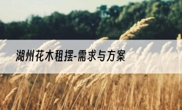 湖州花木租摆-需求与方案