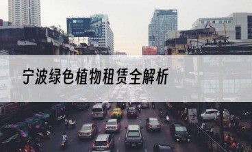 宁波绿色植物租赁全解析