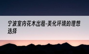 宁波室内花木出租-美化环境的理想选择