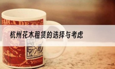 杭州花木租赁的选择与考虑