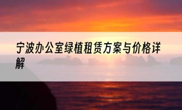 宁波办公室绿植租赁方案与价格详解
