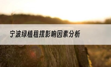 宁波绿植租摆影响因素分析