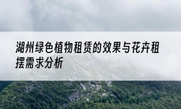 湖州绿色植物租赁的效果与花卉租摆需求分析