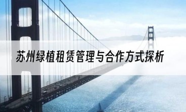 苏州绿植租赁管理与合作方式探析