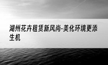 湖州花卉租赁新风尚-美化环境更添生机