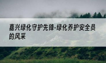 嘉兴绿化守护先锋-绿化养护安全员的风采