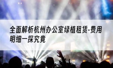 全面解析杭州办公室绿植租赁-费用明细一探究竟