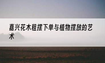 嘉兴花木租摆下单与植物摆放的艺术