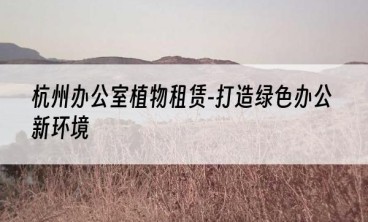 杭州办公室植物租赁-打造绿色办公新环境