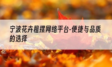 宁波花卉租摆网络平台-便捷与品质的选择