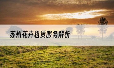 苏州花卉租赁服务解析