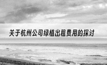 关于杭州公司绿植出租费用的探讨