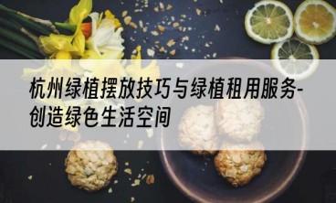 杭州绿植摆放技巧与绿植租用服务-创造绿色生活空间
