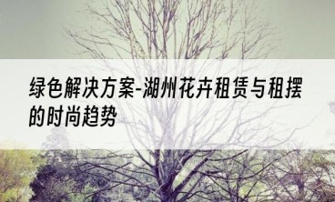 绿色解决方案-湖州花卉租赁与租摆的时尚趋势