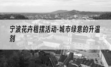 宁波花卉租摆活动-城市绿意的升温剂