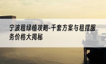 宁波租绿植攻略-千套方案与租摆服务价格大揭秘