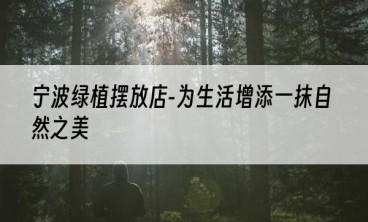 宁波绿植摆放店-为生活增添一抹自然之美