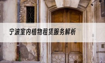 宁波室内植物租赁服务解析