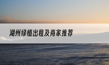 湖州绿植出租及商家推荐