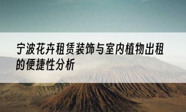 宁波花卉租赁装饰与室内植物出租的便捷性分析