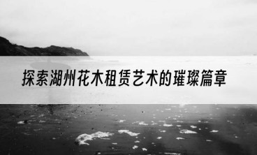 探索湖州花木租赁艺术的璀璨篇章