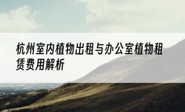 杭州室内植物出租与办公室植物租赁费用解析