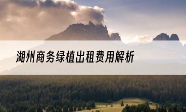 湖州商务绿植出租费用解析