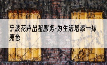 宁波花卉出租服务-为生活增添一抹亮色