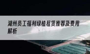 湖州员工福利绿植租赁推荐及费用解析