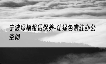 宁波绿植租赁保养-让绿色常驻办公空间